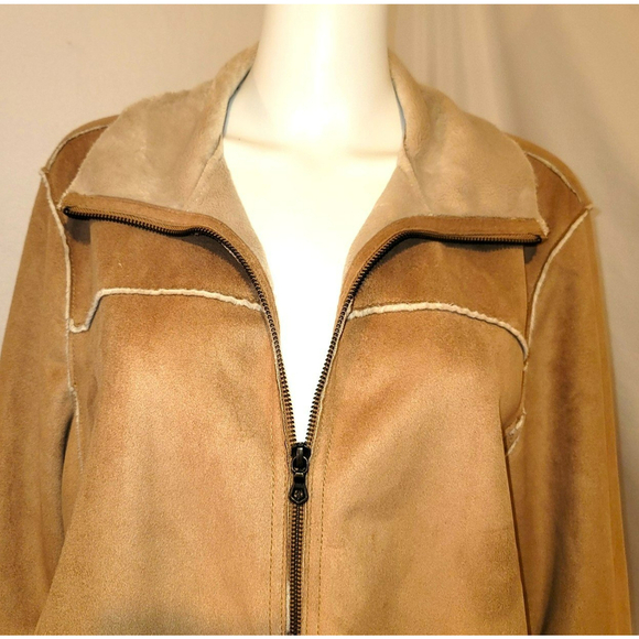 St. John's Bay Faux Suede Soft Sherpa Jacket - Size L - Picture 5 of 11